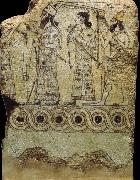 Who brought the soldiers from the Assyrian Naxi dial II unknow artist
